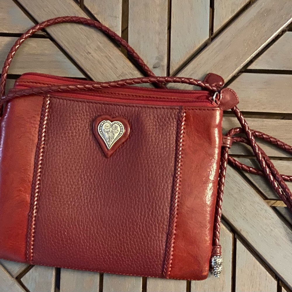 Vintage Brighton red/burgundy leather crossbody